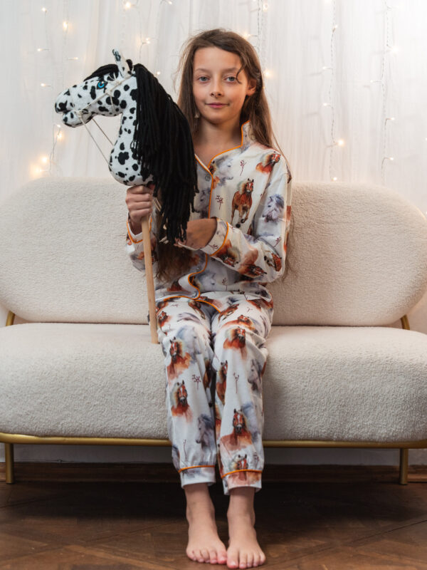 Piżama Dziecięca z Ekologicznej Bawełny - Końska Pasja